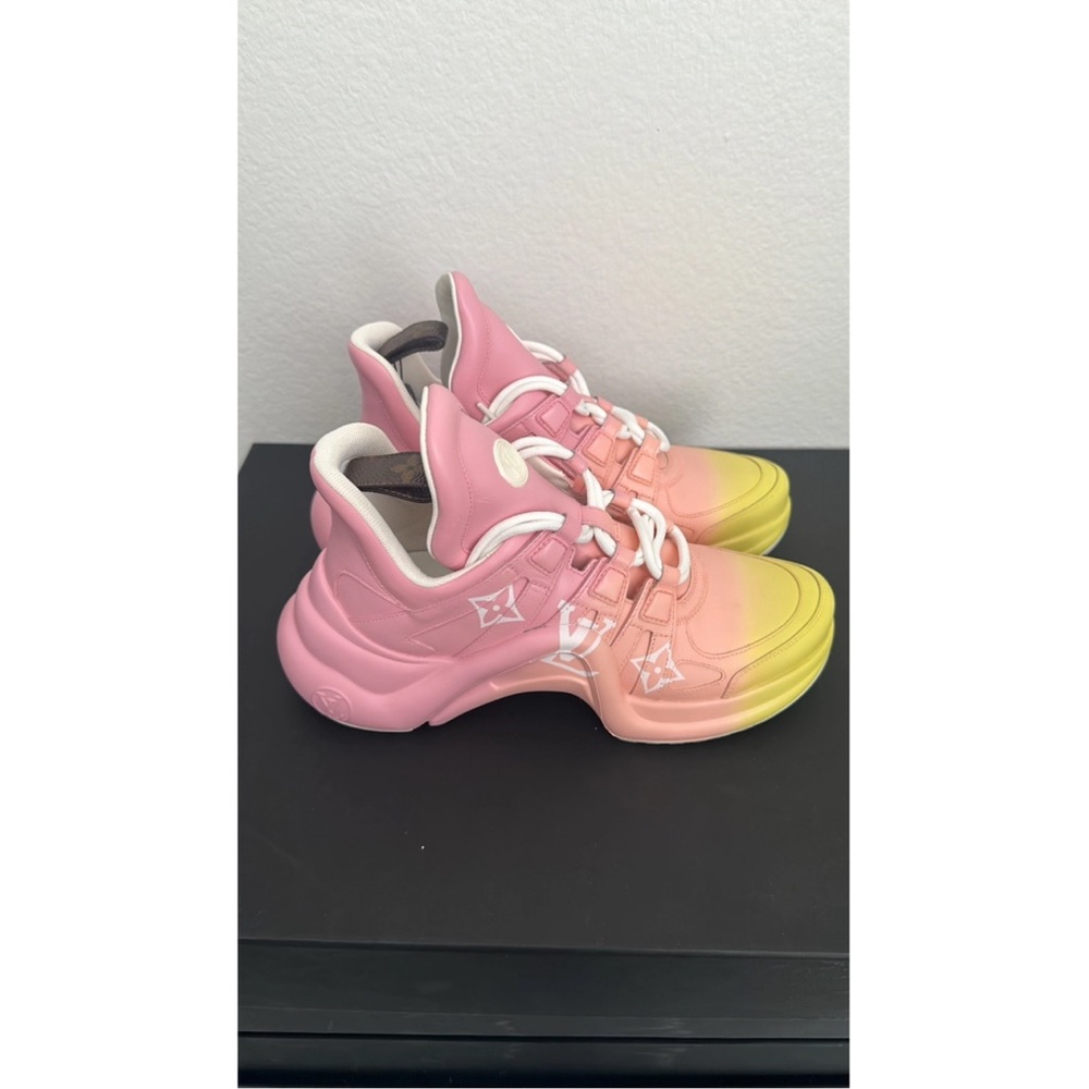 Louis Vuitton Pink and Yellow Gradient Sneakers